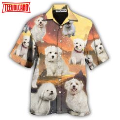 Bichon Frise Dog Lovely Sunset Hawaiian Shirt