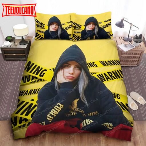 Billie Eilish In Warning Lines Background Bedding sets