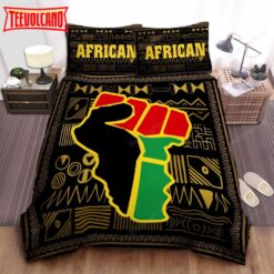 Black African Map With Pattern Duvet Cover Bedding Set