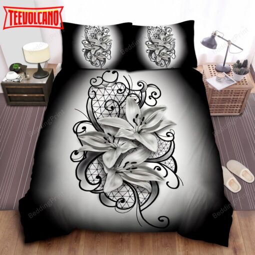 Black &amp White Lily Duvet Cover Bedding Sets