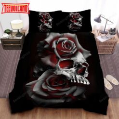 Black &amp White Skull &amp Roses Bedding Sets