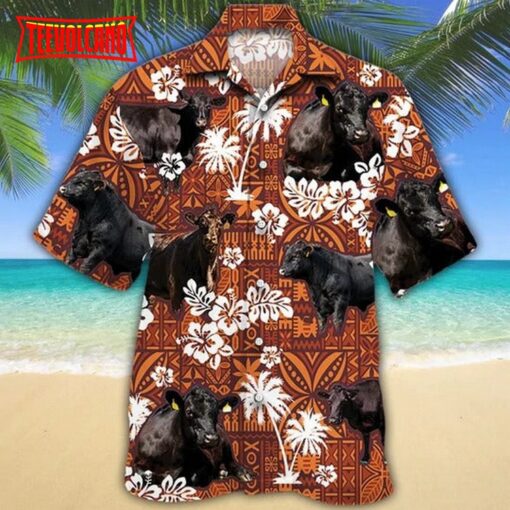 Black Angus Cattle Lovers Aloha UnisexHawaiian Shirt