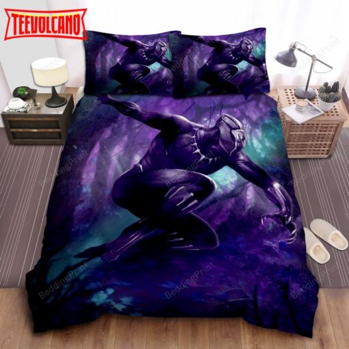 Black Panther In Action Bed Sheets Duvet Cover