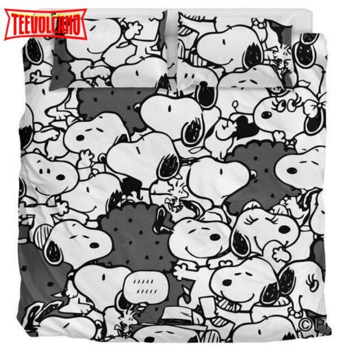 Black Snoopy Bedding Set Duvet Cover