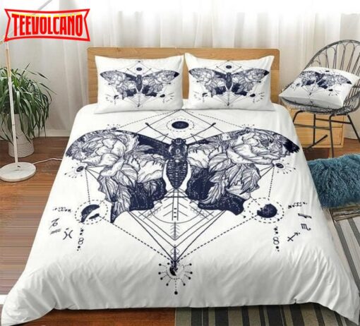 Black White Butterfly Bed Sheets Duvet Cover