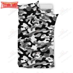 Black White Camo Camouflage Bedding Set Duvet Cover