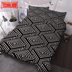 Black White Diamond Geometric Bed Sheets Duvet Cover