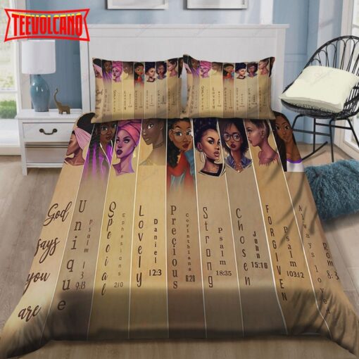 Black Women God Says You Are Strong Bedding Sets