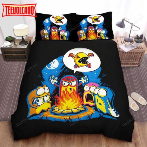 Blinky Telling Other Ghosts Scary Story About Pac-Man Bedding Sets