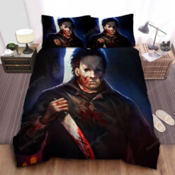 Bloody Michael Myers In Acrylic Painting Bedding Set