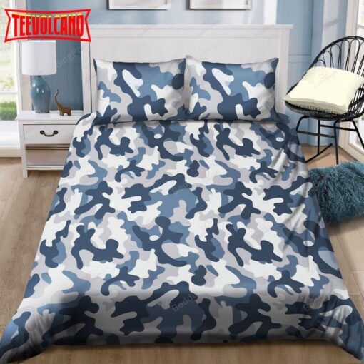 Blue And White Camouflage Pattern Bedding Sets Duvet Cover