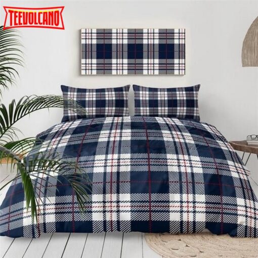 Blue And White Plaid Bed Sheets Duvet Cover