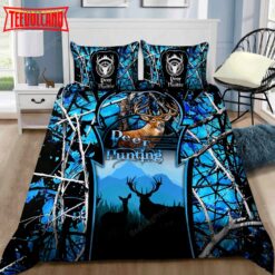 Blue Deer Hunting Bed Sheets Duvet Cover