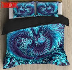 Blue Dragon Art Bed Sheets Duvet Cover