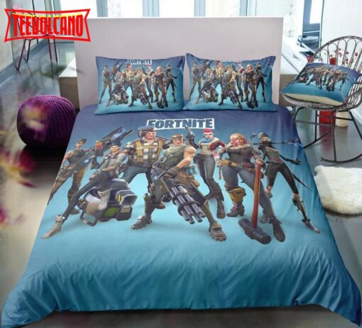 Blue Fortnite Gamer Duvet Cover Bedding Set