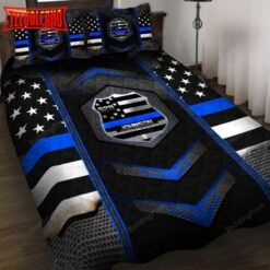 Blue Police Badge Bed Sheets Bedspread Duvet Cover