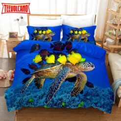 Blue Sea Turtle Under Sea Bedding Sets