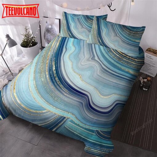 Blues Gold Marble Bed Sheets Duvet Cover Bedding Sets