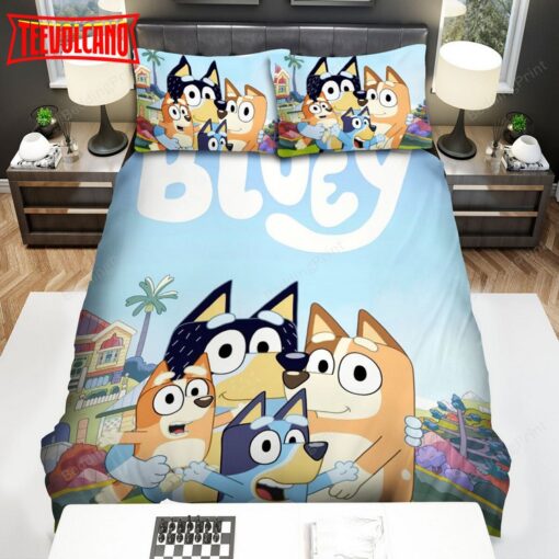 Bluey Family Photograph Duvet Cover Bedding Sets