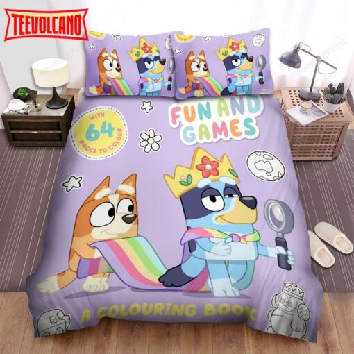 Bluey Fun &amp Games Bed Sheets Duvet Cover