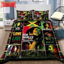 Bob Marley Flag Of Jamaica Quotes Bedding Set Duvet Cover