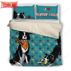 Border Collie Bed Sheets Duvet Cover