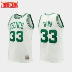 Boston Celtics Larry Bird White 1985-86 Throwback Jersey