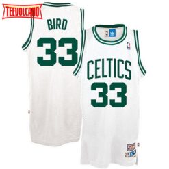 Boston Celtics Larry Bird White Throwback Jersey