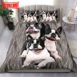 Boston Terrier Zipper Dog Duvet Cover Bedding Sets