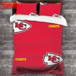 Breathable Kansas City Chiefs Logo Bedding Set Duvet Cover