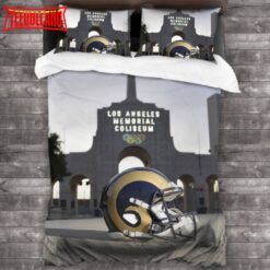 Breathable Los Angeles Rams Logo Bedding Set Duvet Cover