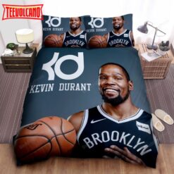 Brooklyn Nets Kevin Durant Smiling With Basketball Ball Bedding Sets