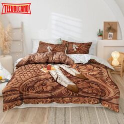 Brown Native Feathers Duvet Cover Bedding Sets