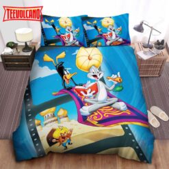 Bugs Bunny Daffy Duck And Yosemite Sam In Aladdin Scene Duvet Cover Bedding Sets