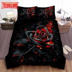 Burned Rose Digital Art Bed Sheets Spread Duvet Cover Bedding Sets