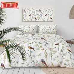 Butterfly Birds Floral Bed Sheets Duvet Cover Bedding Sets