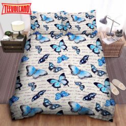 Butterfly Blue Bedding Set Duvet Cover