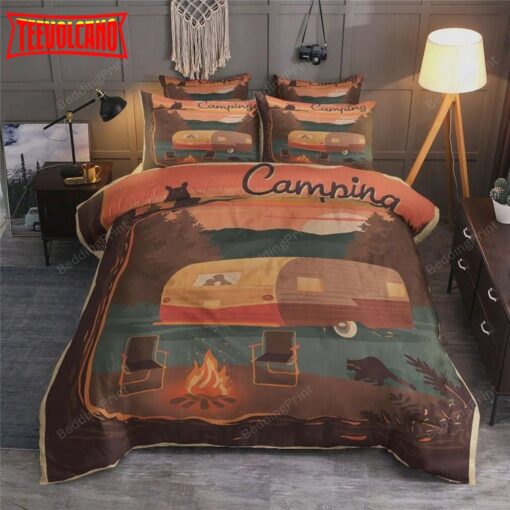 Camping Car And Campfire Duvet Cover Bedding Sets