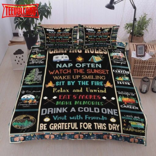 Camping Rules Bed Sheets Duvet Cover Bedding Sets