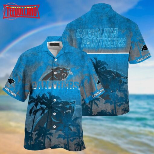 Carolina Panthers Palm Hawaiian Shirt