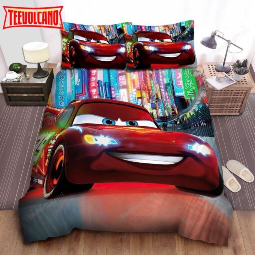 Cars Lightning Mcqueen On Tokyo Road Duvet Cover Bedding Sets