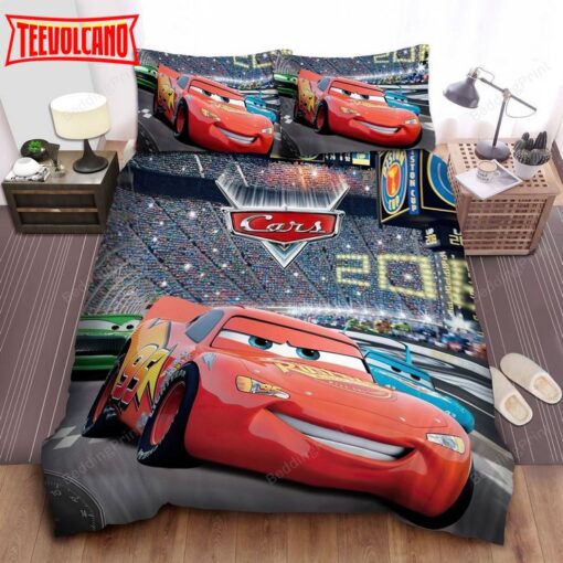 Cars, Mcqueen Leading Bed Sheets Duvet Cover Bedding Sets