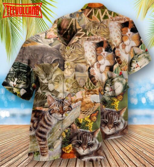 Cat Dreaming Sleeping Time Hawaiian Shirt