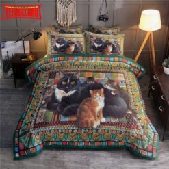 Cat Mom And Little Cute Kitty Duvet Cover Bedding Sets