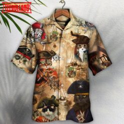 Cat Pirate Vintage Cool Hawaiian Shirt