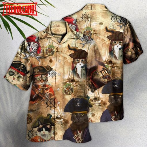 Cat Pirate Vintage Cool Hawaiian Shirt