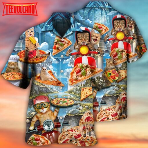 Cat Pizza Cat Funny Style Hawaiian Shirt