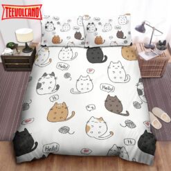 Cat Say Hello True Love Cat Bedding Set Duvet Cover