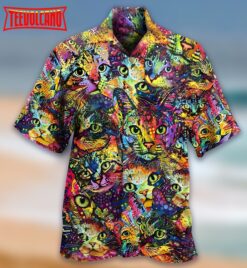 Cat Smile Colorfull Hawaiian Shirt