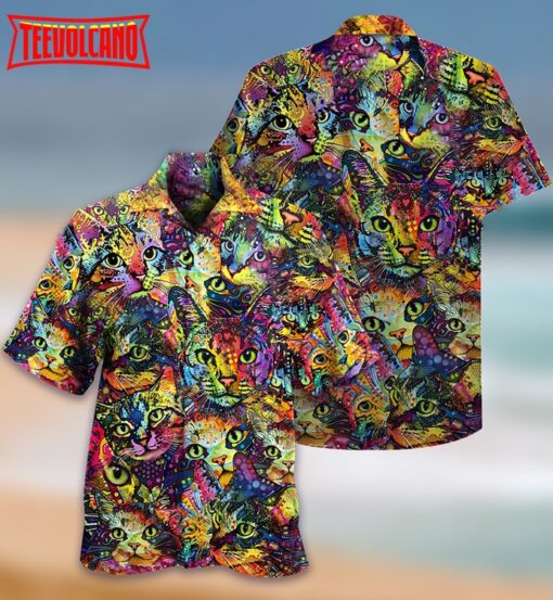 Cat Smile Colorfull Hawaiian Shirt